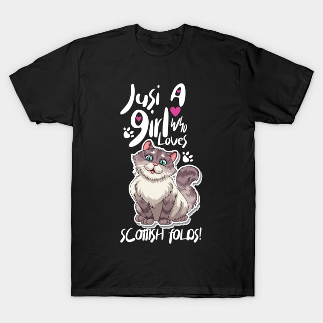 Scottish Fold Cat T-Shirt by SalamahDesigns